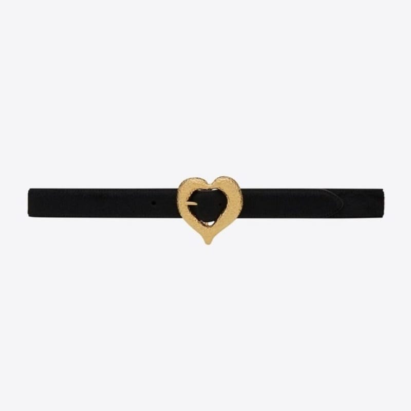 SAINT LAURENT 생로랑 포니 이펙트 가죽 하트 모양 벨트 650322 (30mm)