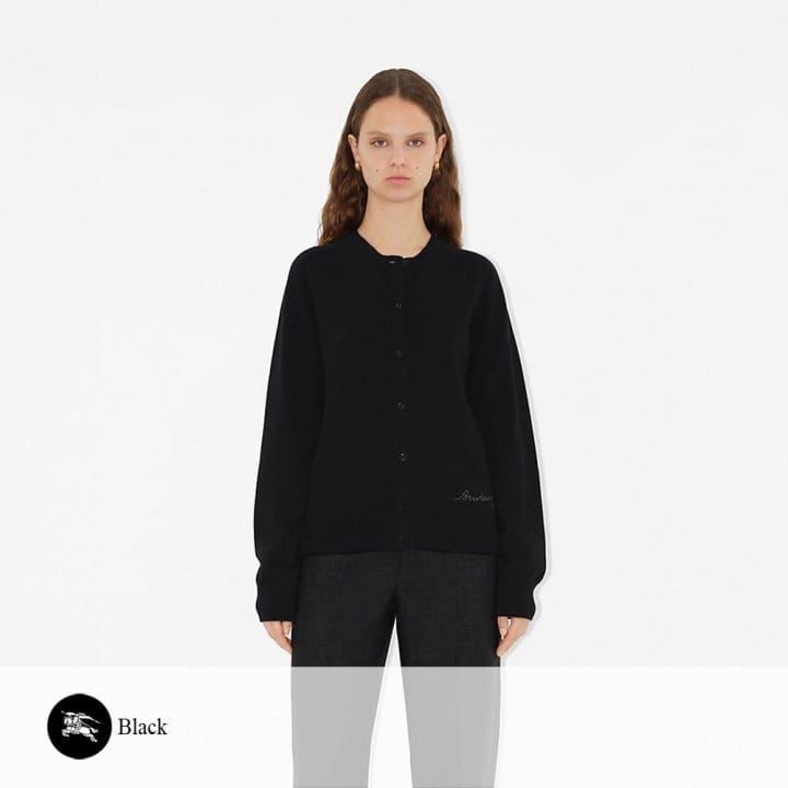 BURBERRY 버버리 레터링 자수 라운드 가디건