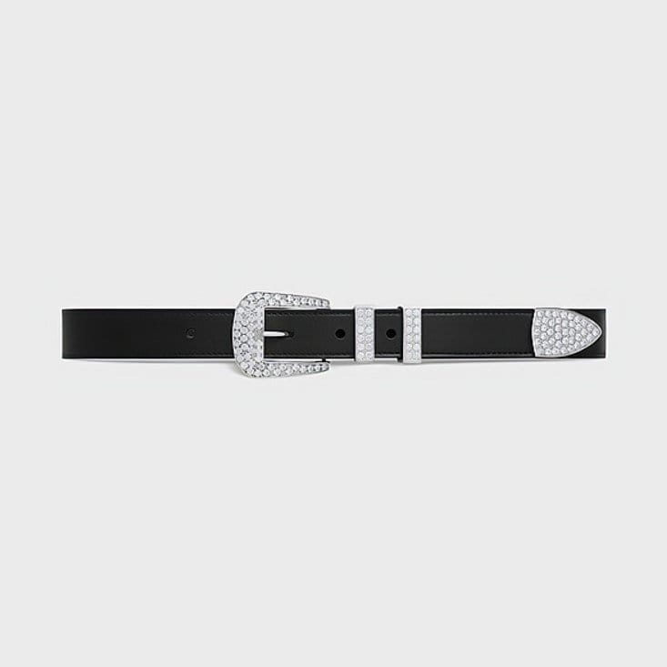 CELINE 셀린느 빈티지 소가죽 워터 다이아몬드 벨트 45BFF3 (25mm) 2COLOR