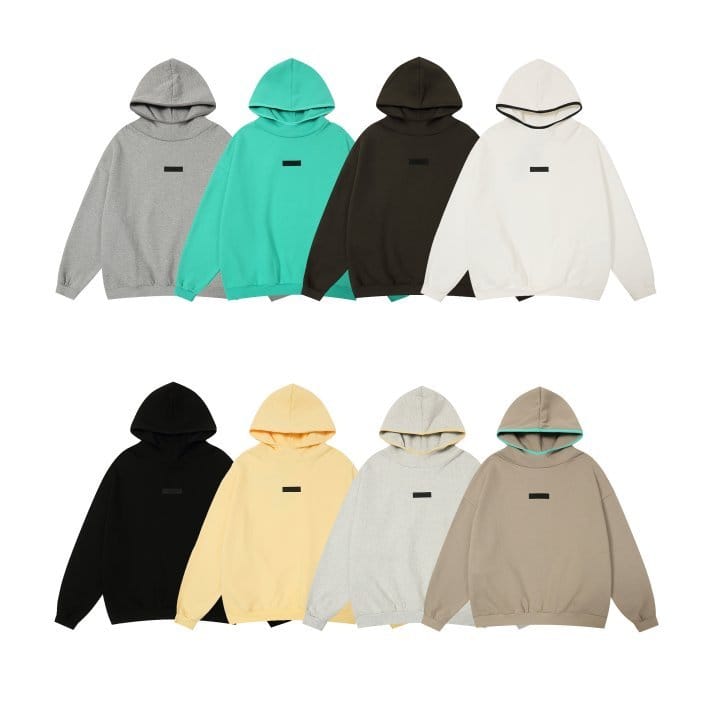 FEAR OF GOD 피어오브갓 에센셜 828 패치 탭 플리스 후드