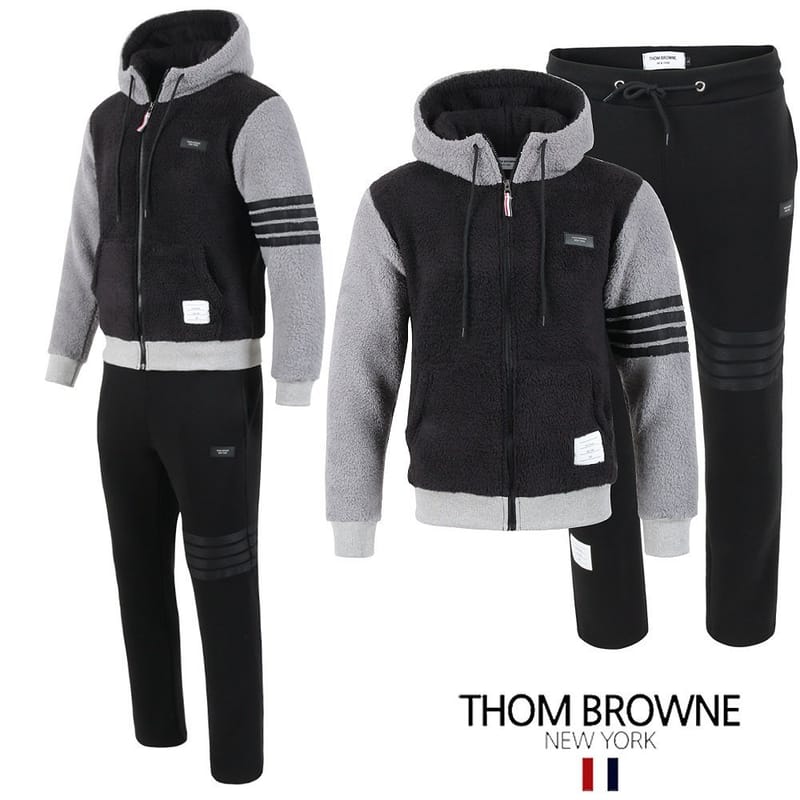 THOM BROWNE 톰브라운 블랙 4바 양털 셋업