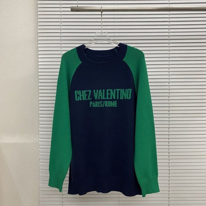 VALENTINO 발렌티노 로고 배색 니트