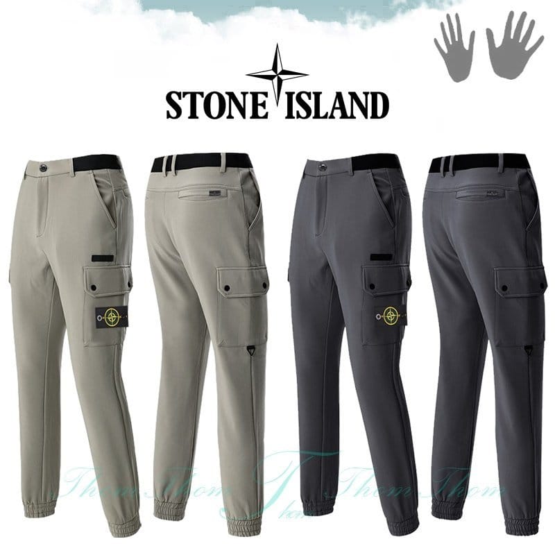 STONE ISLAND 스톤아일랜드 하프 밴딩 기모 카고 팬츠