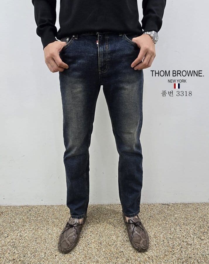 THOM BROWNE 톰브라운 스판 슬림 청바지