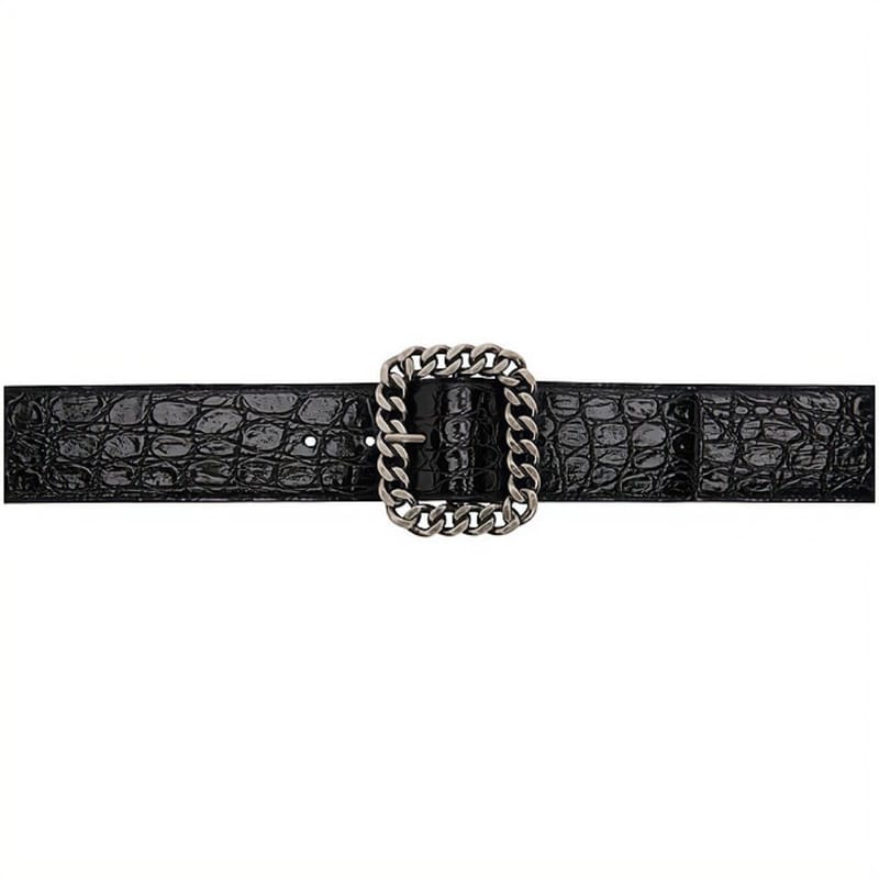 SAINT LAURENT 생로랑 악어 사각 체인 버클 벨트 640567 (50mm) 2COLOR