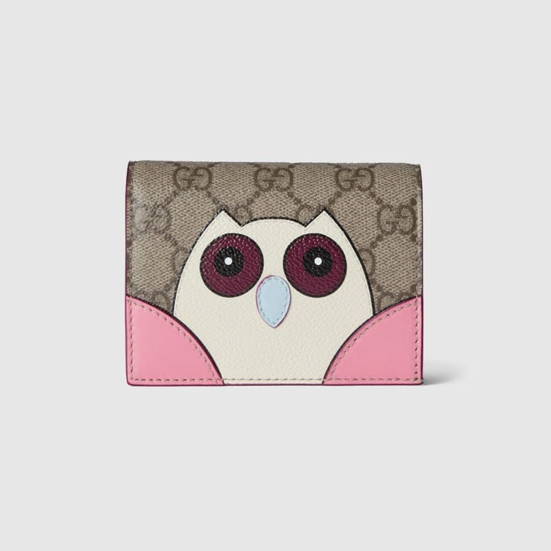 GUCCI 구찌 GG 부엉이 디테일 미니 반지갑 818767