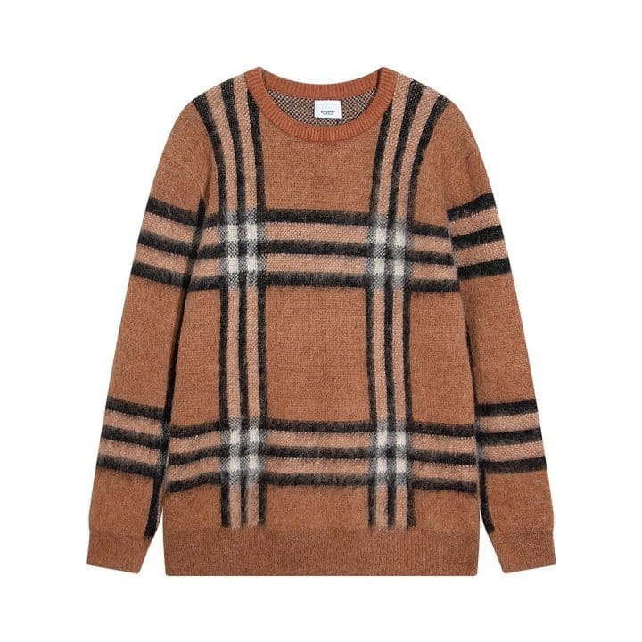 BURBERRY 버버리 체크 모헤어 울 블렌드 니트