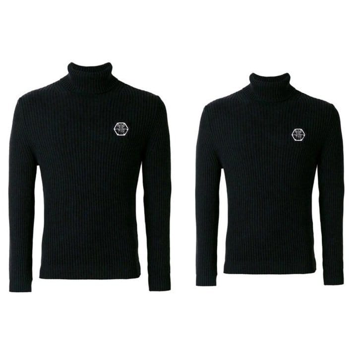PHILIPP PLEIN 필립플레인 플레이트 골지 터틀넥 2COLOR
