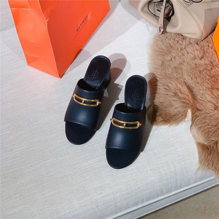 HERMES 에르메스 여성용 뮬 슬리퍼 (굽높이6CM) H47331-2 3COLOR