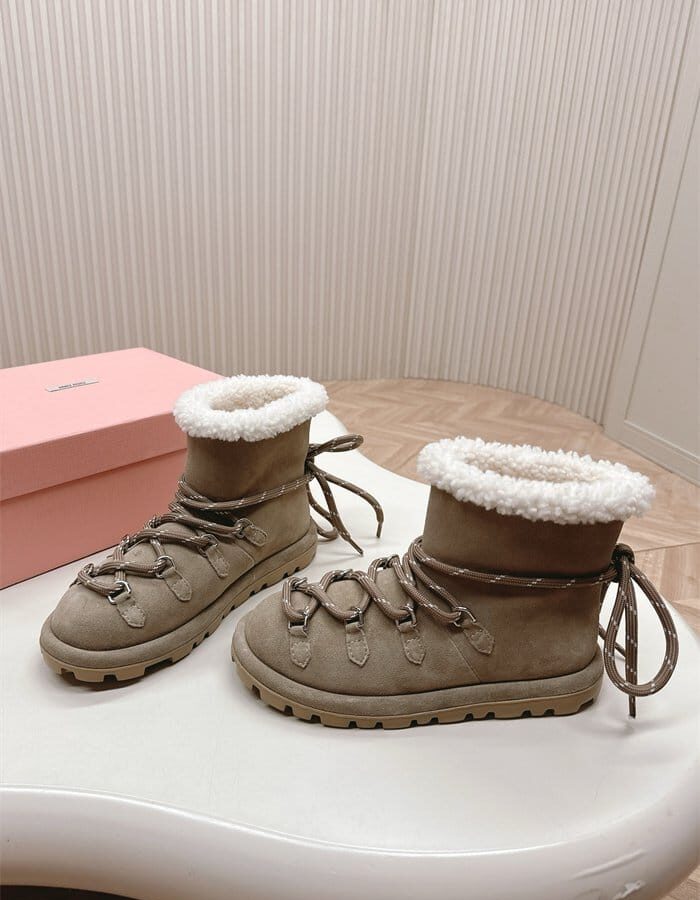 MIUMIU 미우미우 여성용 스노우 부츠 M25594-2 2024/신상 블랙,브라운 2color