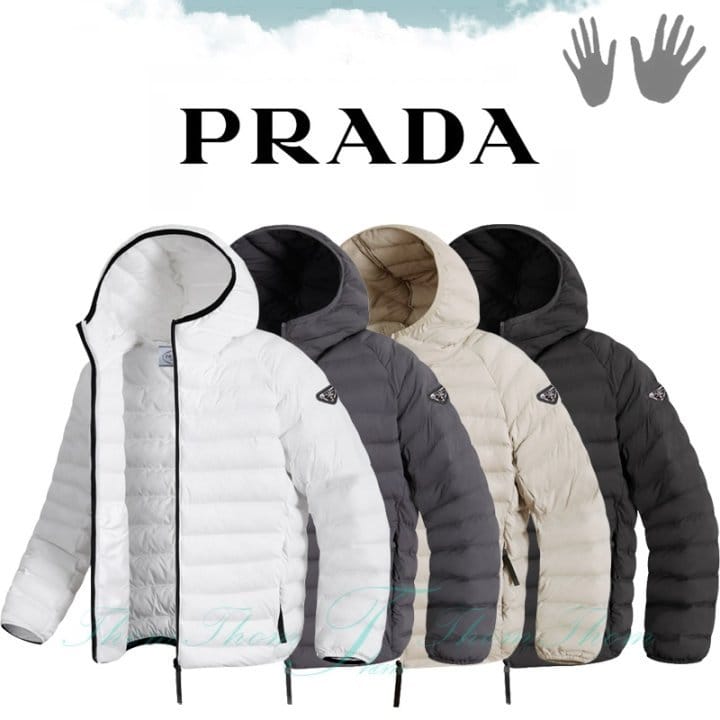 PRADA 프라다 라이트 후드 패딩 점퍼