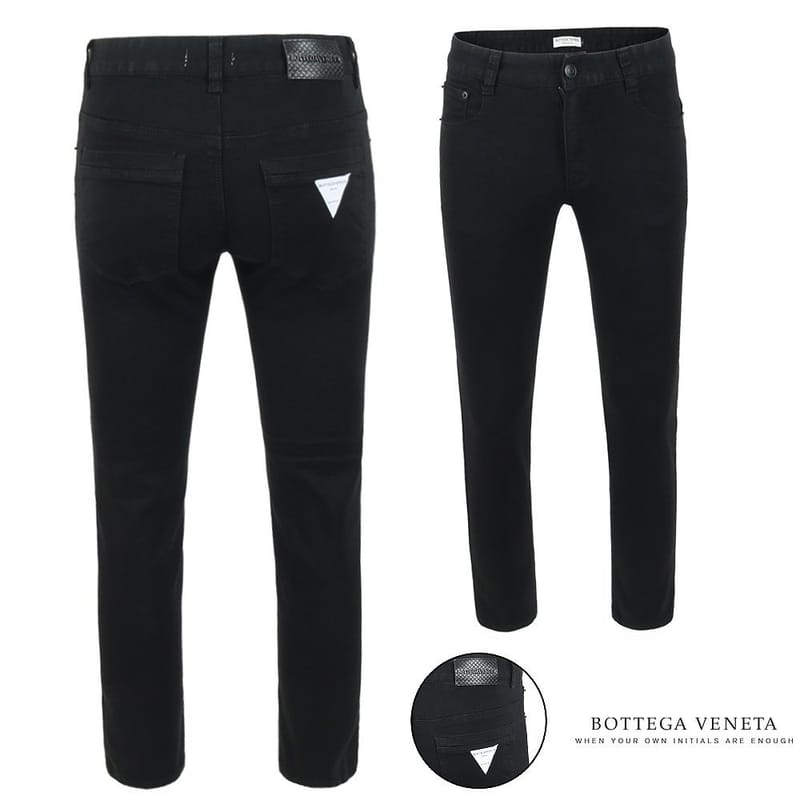 BOTTEGA VENETA 보테가베네타 화이트 트라이앵글 블랙 슬림진