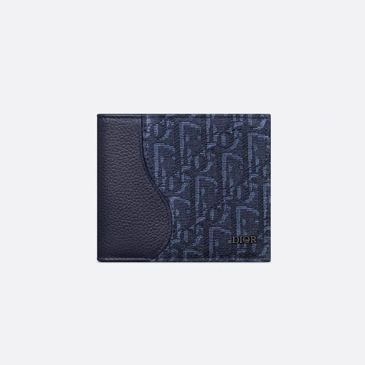 DIOR 디올 Saddle 2단 카드 오블리크 자카드 지갑 2ADBH