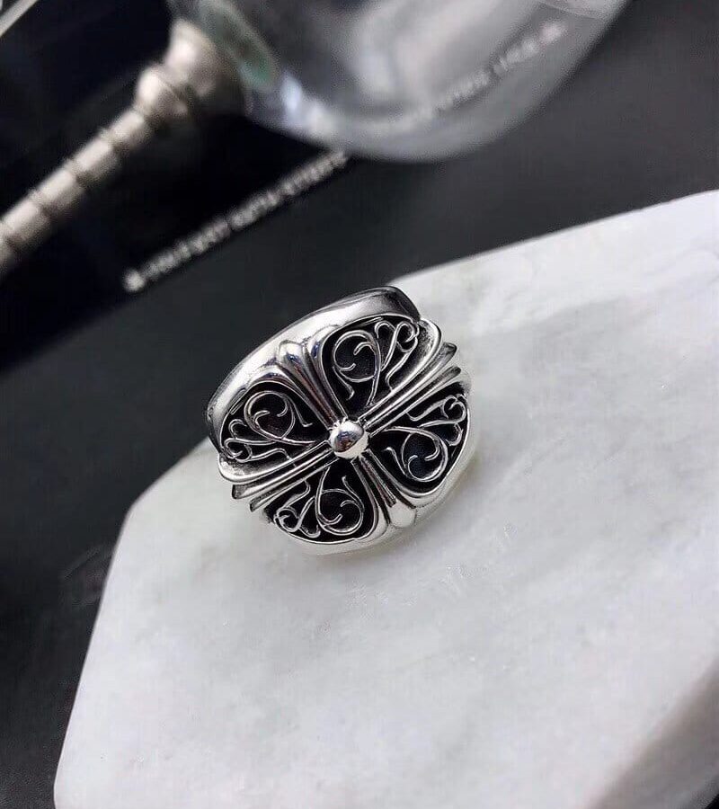 CHROME HEARTS 크롬하츠 남성용 925실버 십자꽃반지 16~26호