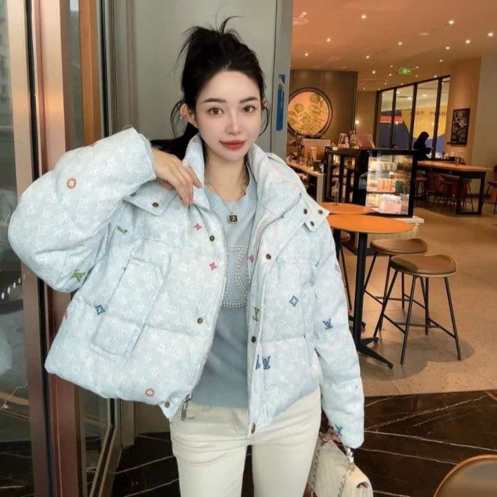 LOUIS VUITTON 루이비통 자카드 LV 데님 패딩점퍼