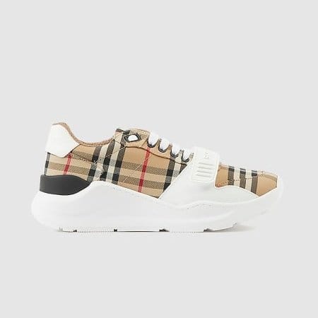 BURBERRY 버버리 남여공용 체크 레더 스니커즈 80505091