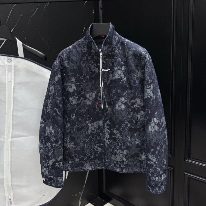 GUCCI 구찌 자카드 데님 다운 자켓
