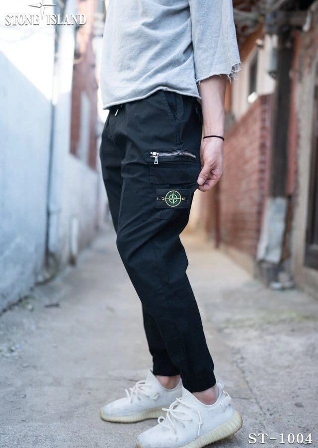 STONE ISLAND 스톤아일랜드 린넨 지퍼 카고 조거 팬츠 3COLOR