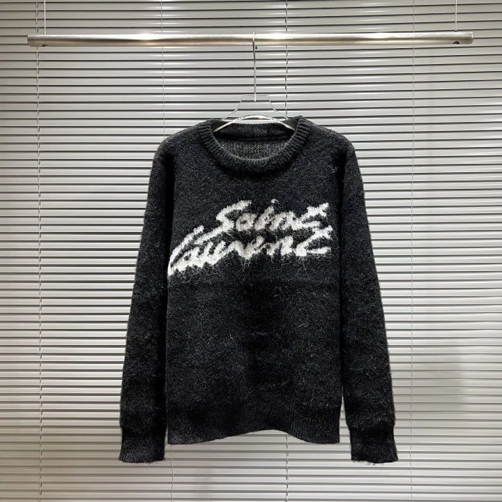 SAINT LAURENT 생로랑 로고 모헤어 니트