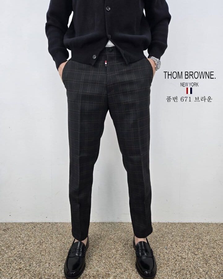 THOM BROWNE 톰브라운 체크 슬렉스