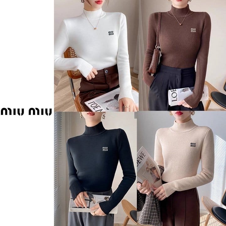 MIUMIU 미우미우 밍크 기모 반폴라 니트
