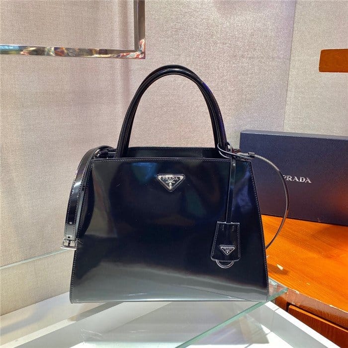 PRADA 프라다 브러쉬드 레더 핸드백 1BA321