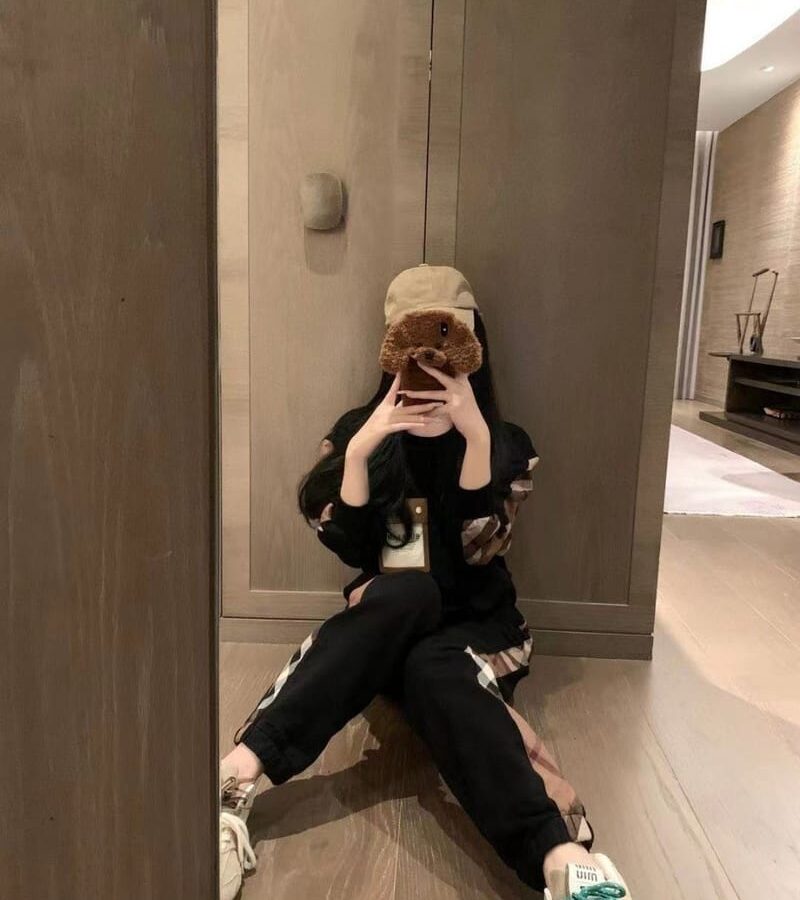 BURBERRY 버버리 수입고급 브라운체크 라운드&조거팬츠 셋