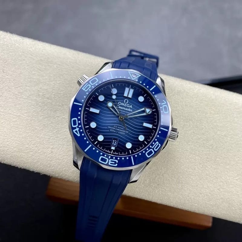 OMEGA 오메가 씨마스터 75주년 다이버 블루 세라믹 다이얼 러버밴드 42mm 210.32.42.20.03.002